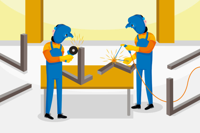 "Two welders performing metal fabrication with back purging technique to protect weld integrity from oxidation"